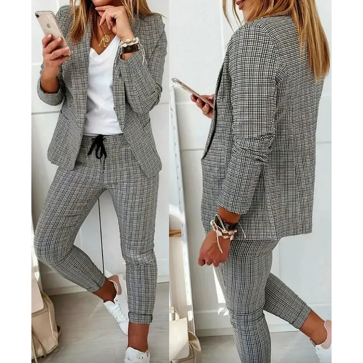 Levoire | Veste Longue Et Ensemble De Pantalon Pour Femmes Noir