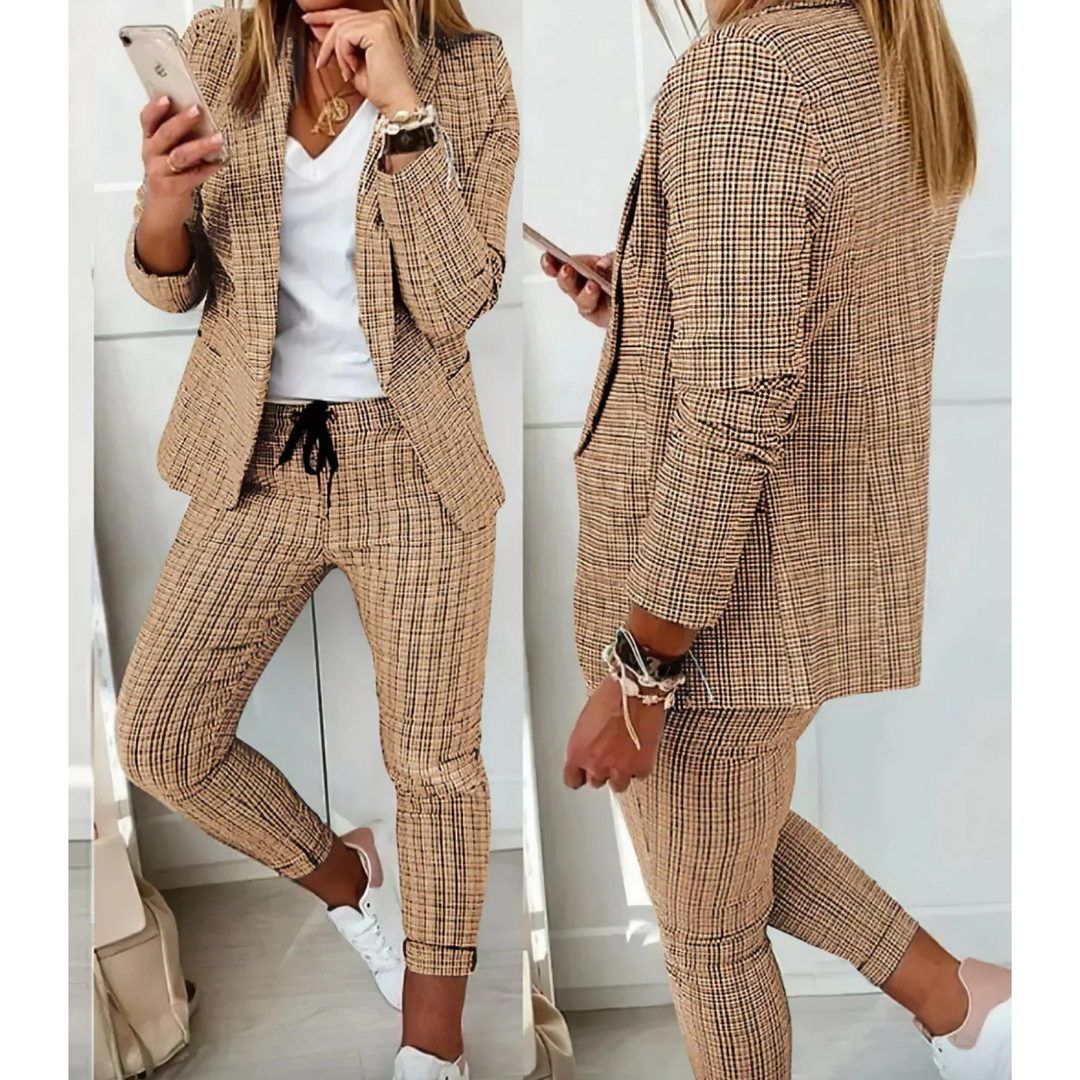 Levoire | Veste Longue Et Ensemble De Pantalon Pour Femmes Braun