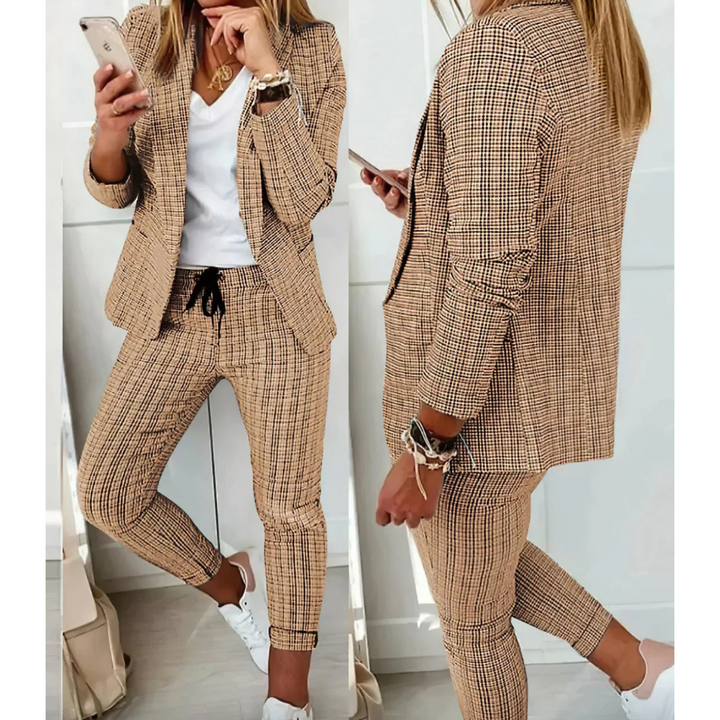 Levoire | Veste Longue Et Ensemble De Pantalon Pour Femmes Braun