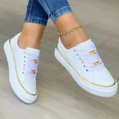 Levoire | Chaussures À Lacets Confortables Baskets Pour Un Usage Quotidien Chaussures Pour Femmes Blanc