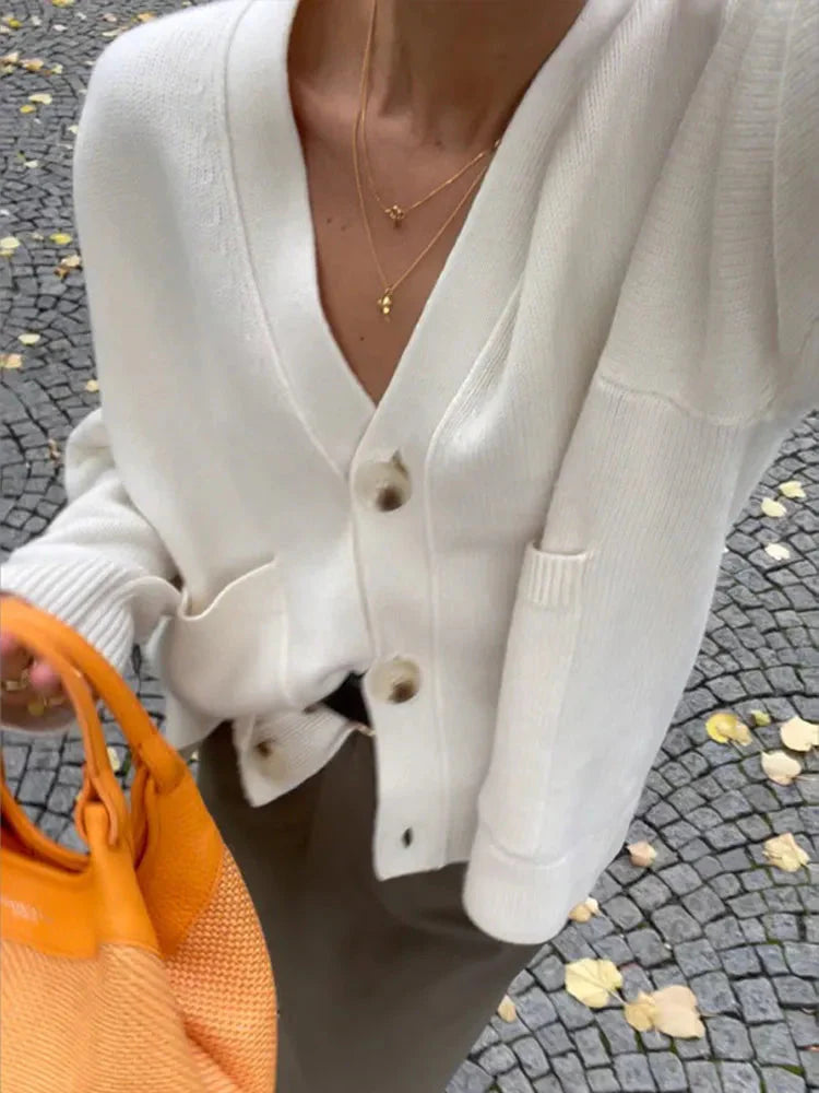 Levoire | Décolleté En V Gilet À Poches Boutonné Gilet En Tricot