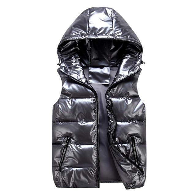 Levoire | Capuche Sans Manches Bodywarmer Puffer Gilet Gris clair