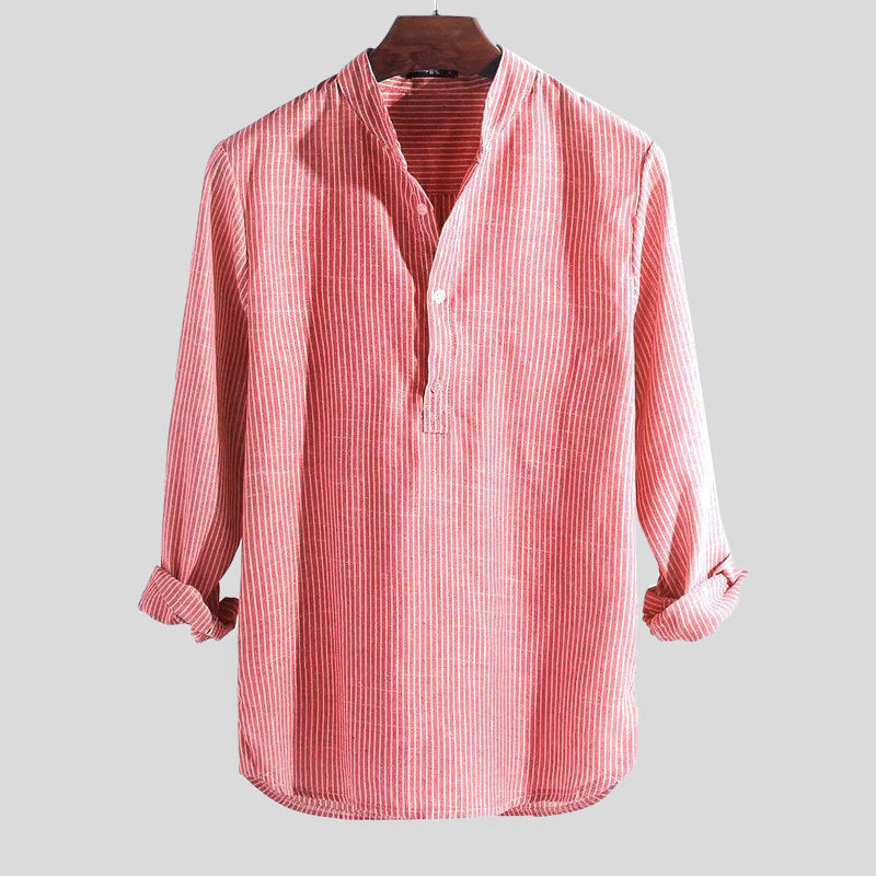 Levoire | Chemise À Manches Longues Rayée Pour Homme Rot