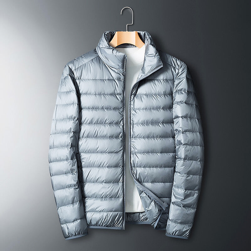 Levoire | Veste en duvet zippée à manches longues confortable Gris