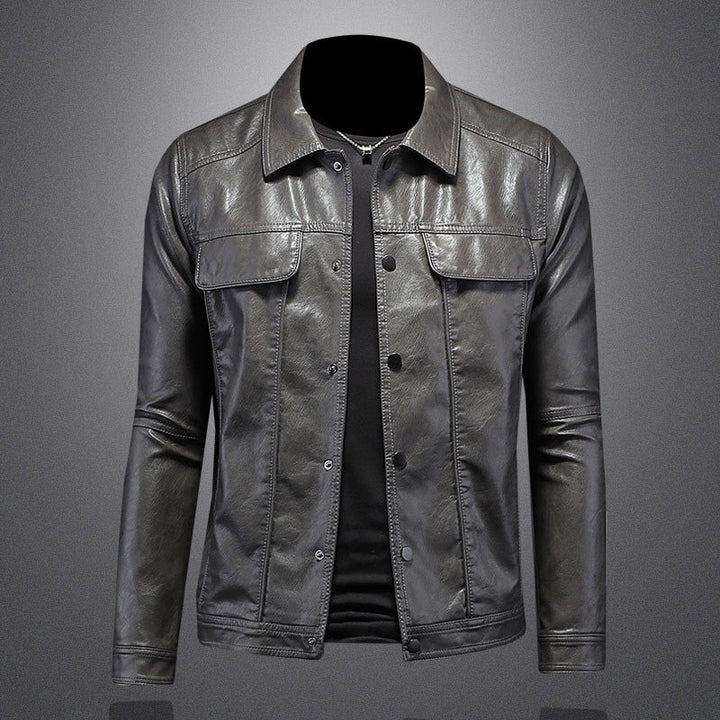 Levoire | ANTHONY VESTE EN CUIR DE MOTARD Gris