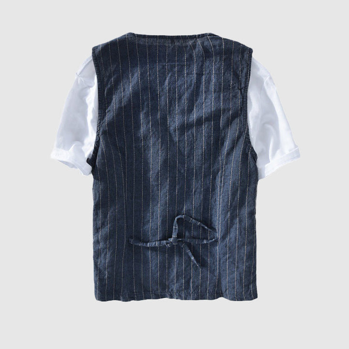 Levoire | Homme Gilet Look Lin Rayé