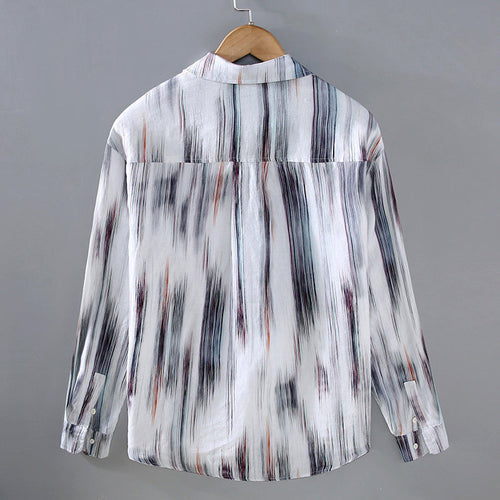 Levoire | Chemise En Lin Pour Hommes Avec Imprimé Abstrait