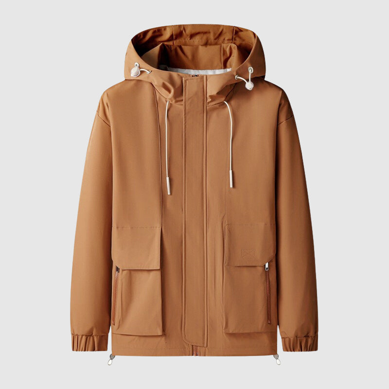 Levoire | Veste D'Homme Coupe-Vent Avec Poches Zippées Élégante Et Fonctionnelle Orange