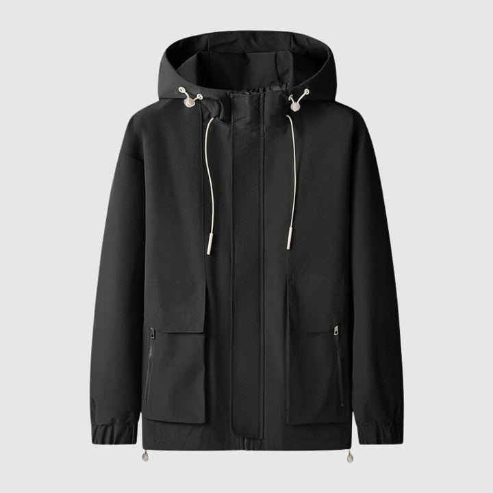 Levoire | Veste D'Homme Coupe-Vent Avec Poches Zippées Élégante Et Fonctionnelle Noir
