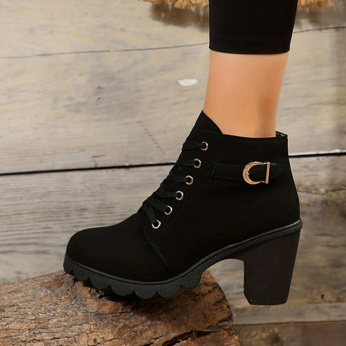 Levoire | Bottes Élégantes À Lacets Avec Talons Pour Femmes