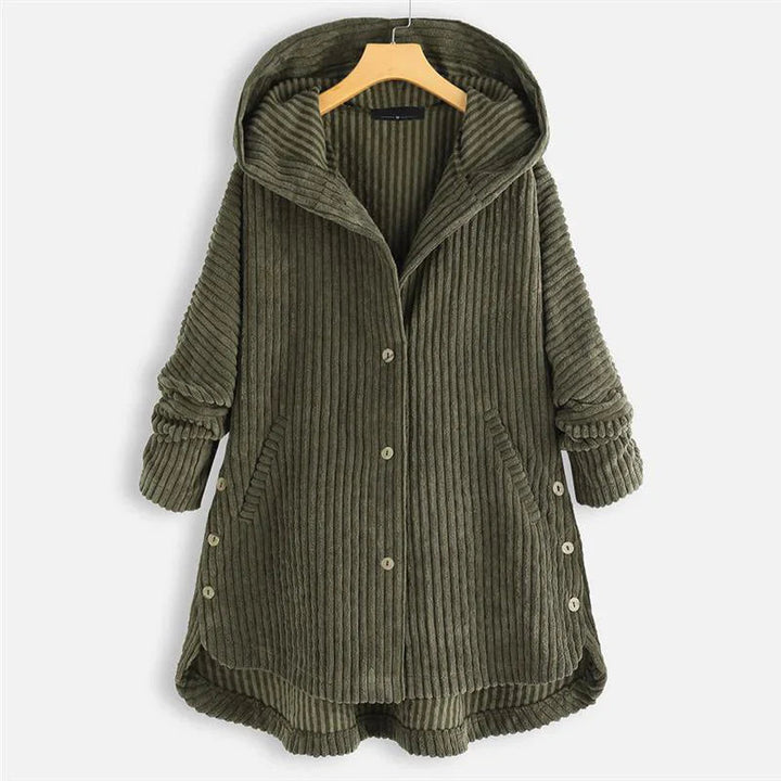 Levoire | Manteau À Côtes Avec Capuche Vert