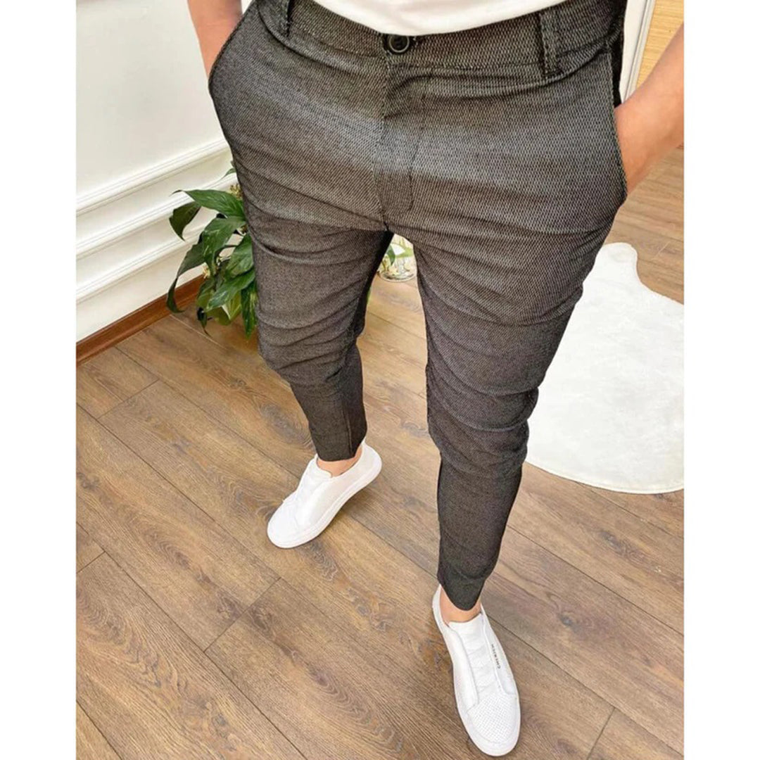 Levoire | Pantalons Slim Fit Avec Taille Haute Et Poches Fonctionnelles Gris foncé