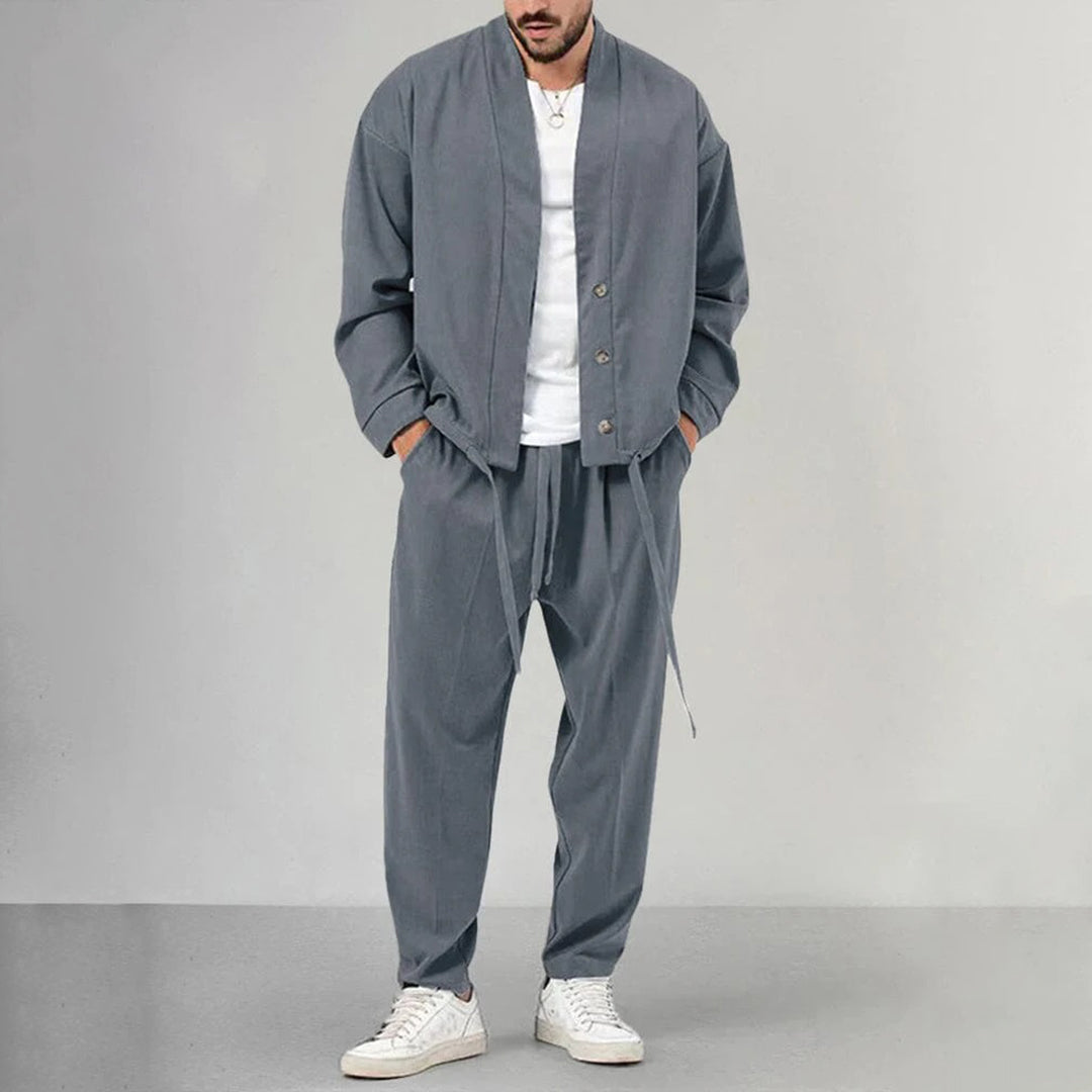 Levoire | Chemise Et Pantalon Long À Manches Gris foncé