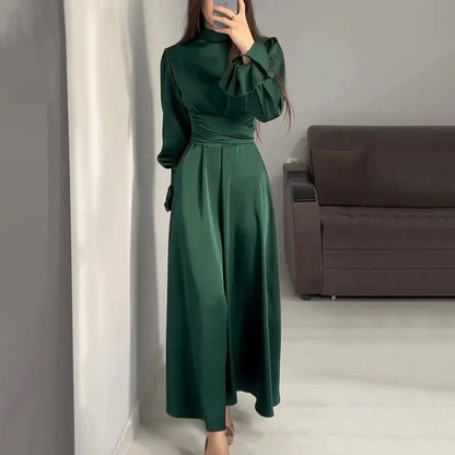 Levoire | Robe élégante et chic avec bande de taille Vert foncé