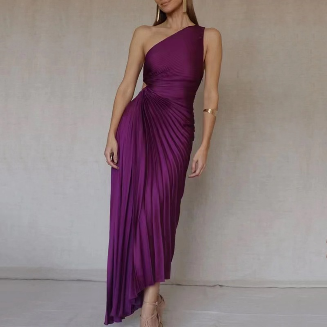Levoire | Robe Plissée Asymétrique À Une Épaule
