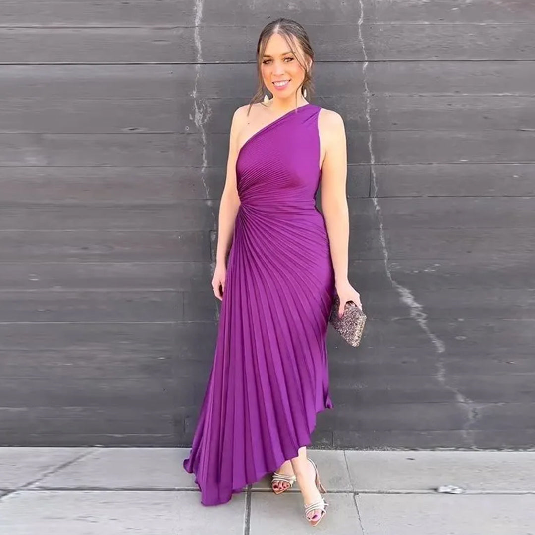 Levoire | Robe Plissée Asymétrique À Une Épaule