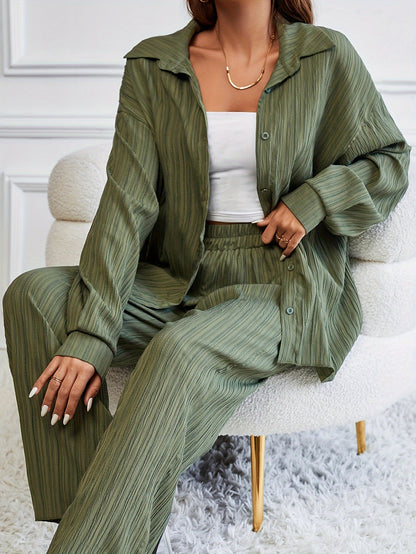 Levoire | Élégant & Confortable Costume Pantalon Plissé Pour Femmes Vert