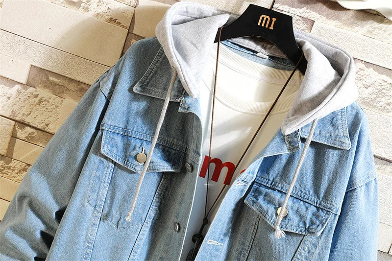 Levoire | Veste En Denim Amovible Avec Capuche Pour Hommes