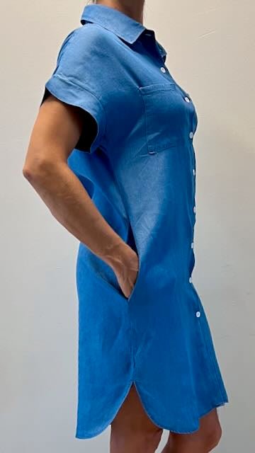 Levoire | Manches Courtes Robe Chemise À Coupe Décontractée À Fermeture À Boutons