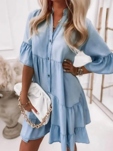 Levoire | Robe, Coupe Ample, Manches Mi-Longues, Robe À Volants, Robe D'Été