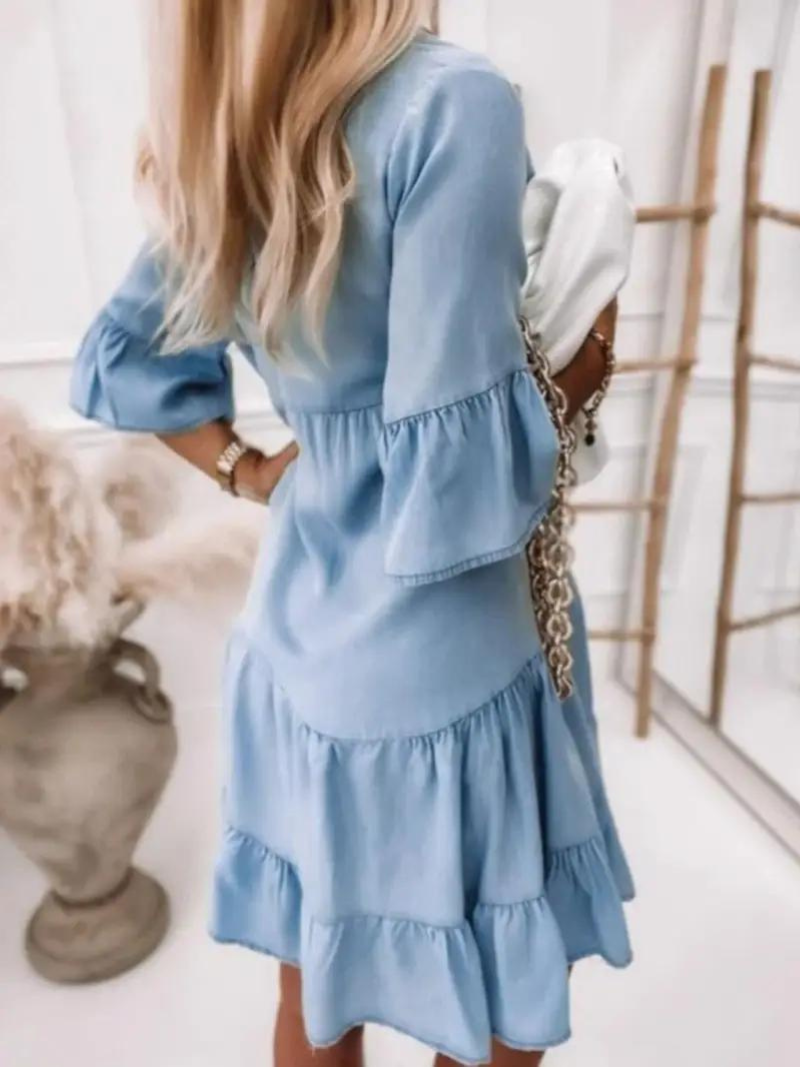 Levoire | Robe, Coupe Ample, Manches Mi-Longues, Robe À Volants, Robe D'Été