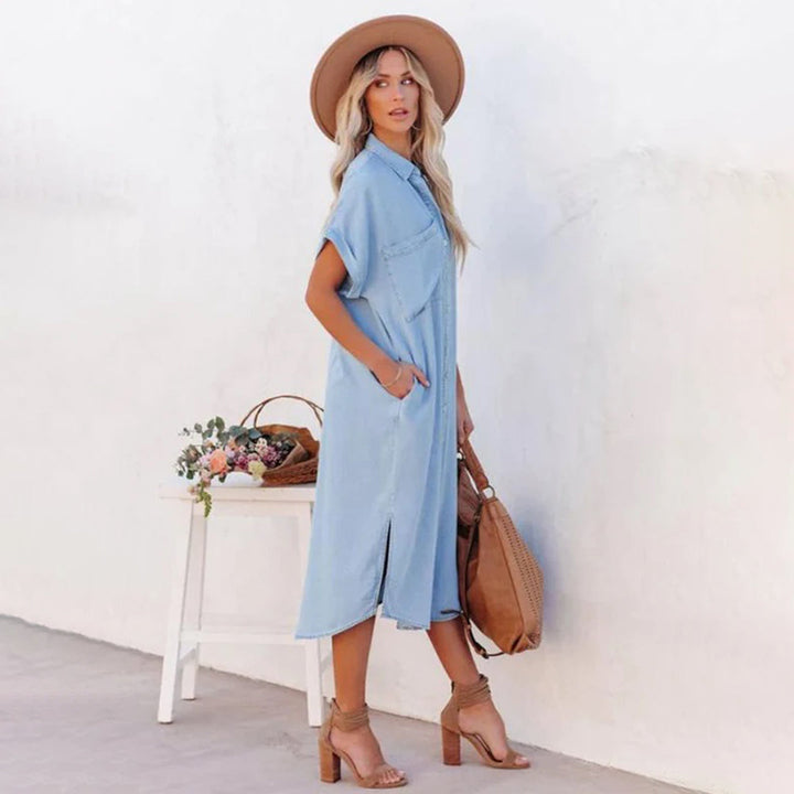 Levoire | Robe Midi Boutonnage Robe Chemise Robe D'Été