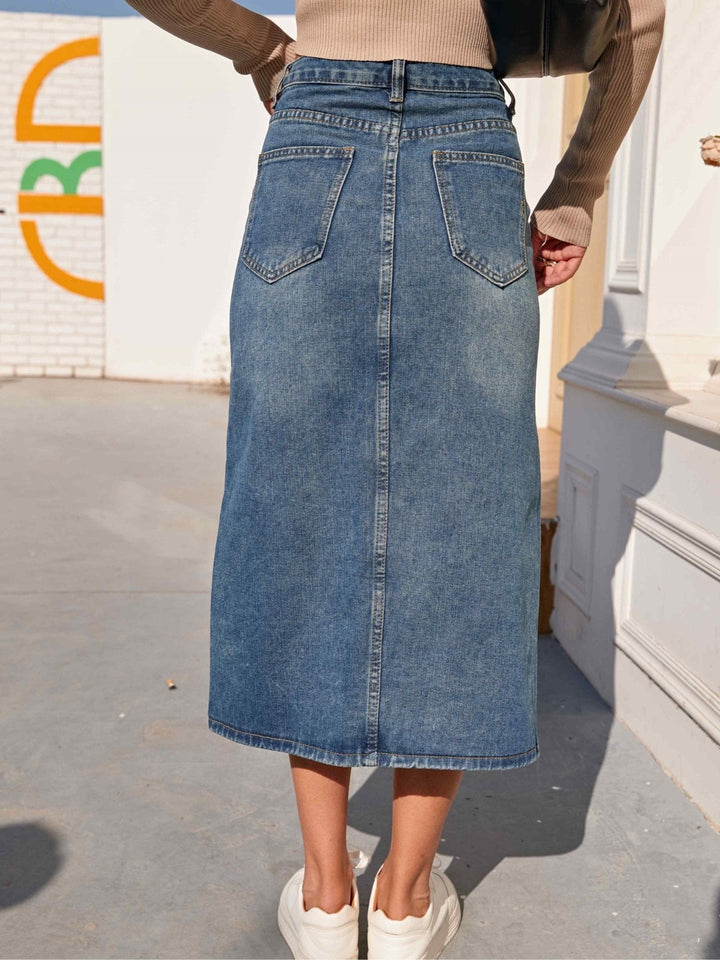 Levoire | Jupe Taille Haute Fendue Jupe Crayon Midi Jupe
