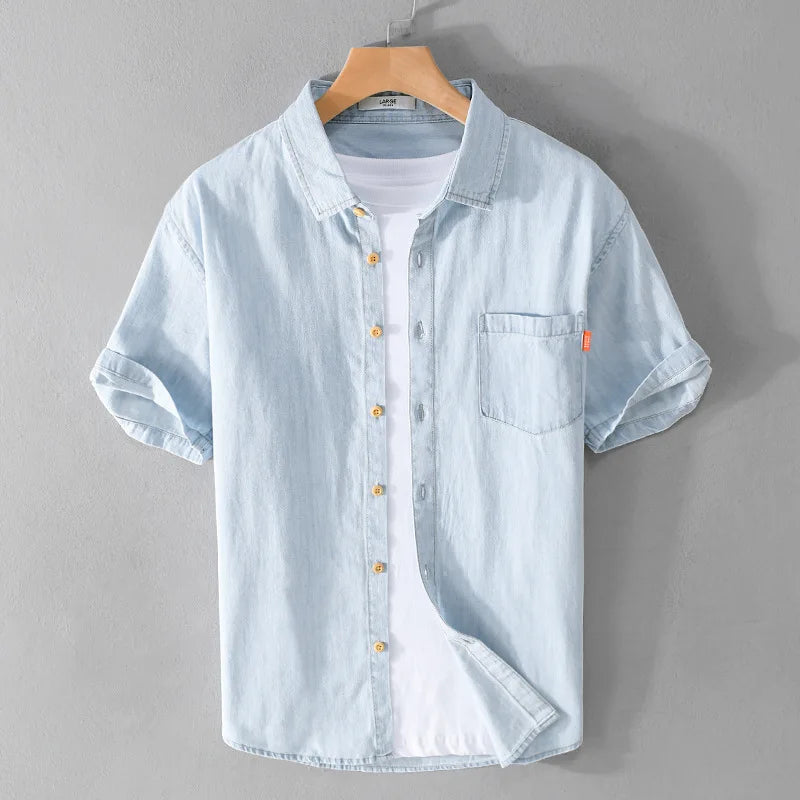 Levoire | Chemise En Denim Decontractee Hommes Bleu
