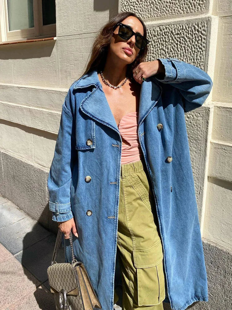 Levoire | Fit Denim Trenchcoat Tyylille Ja Toimivuudelle