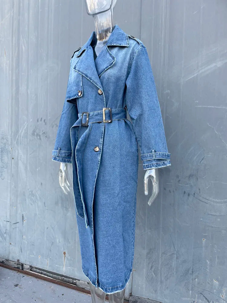 Levoire | Fit Denim Trenchcoat Tyylille Ja Toimivuudelle