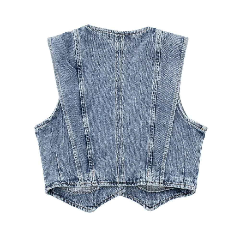 Levoire | Veste Sans Manches À Boutons Pour Femme, Veste Courte