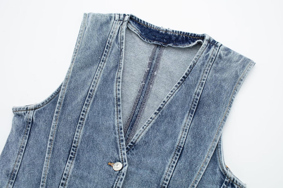Levoire | Veste Sans Manches À Boutons Pour Femme, Veste Courte