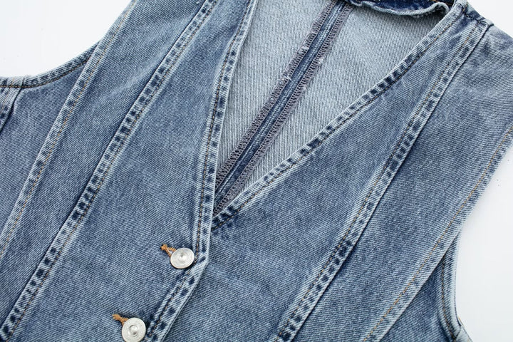 Levoire | Veste Sans Manches À Boutons Pour Femme, Veste Courte