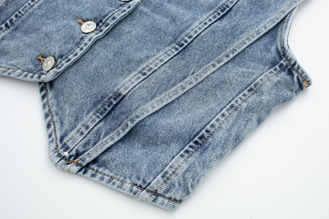 Levoire | Veste Sans Manches À Boutons Pour Femme, Veste Courte
