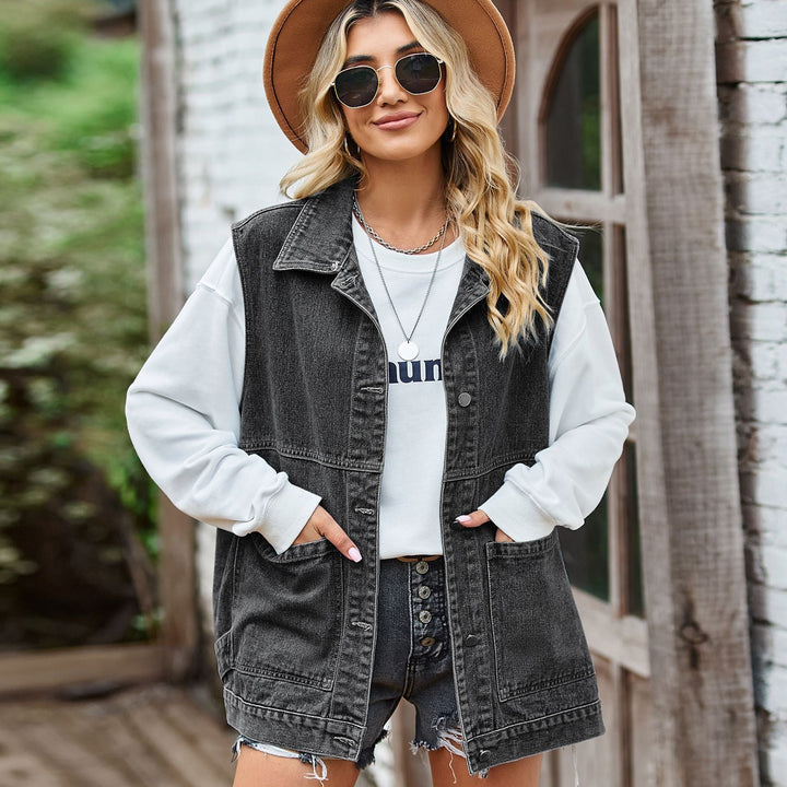 Levoire | Gilet Sans Manches Grande Taille Pour Femmes Gris foncé