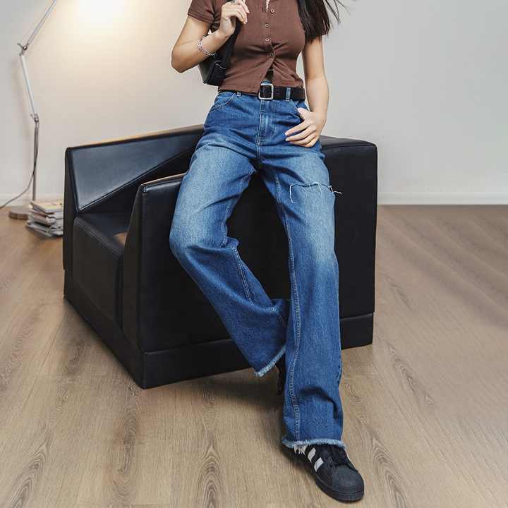 Levoire | Jeans Droit Vintage À Clous Pour Un Look Intemporel