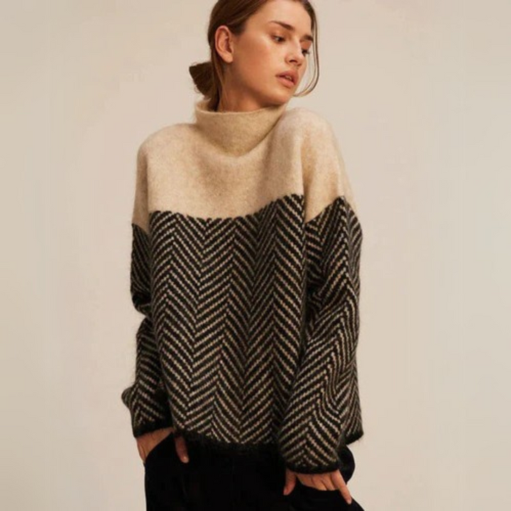 Levoire | Doux Pull en Cachemire à Col Montant Beige (Seulement 5 unités restantes)