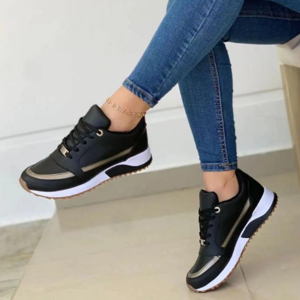 Levoire | Baskets Orthopédiques Stylées À Lacets Pour Femmes Noir