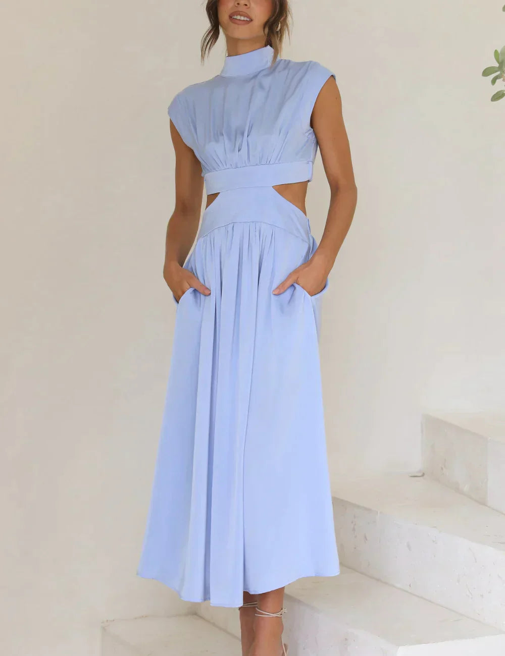 Levoire | Robe élégante avec poches Bleu clair