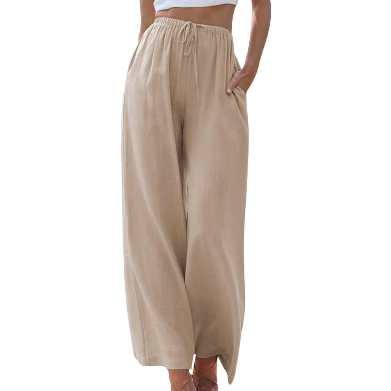 Levoire | Pantalon Élégant En Coton Et Lin Beige