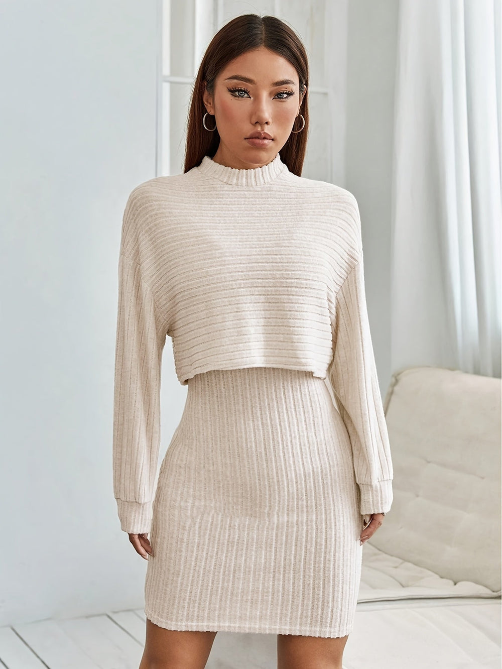 Levoire | Robe En Tricot À Rayures Élégantes