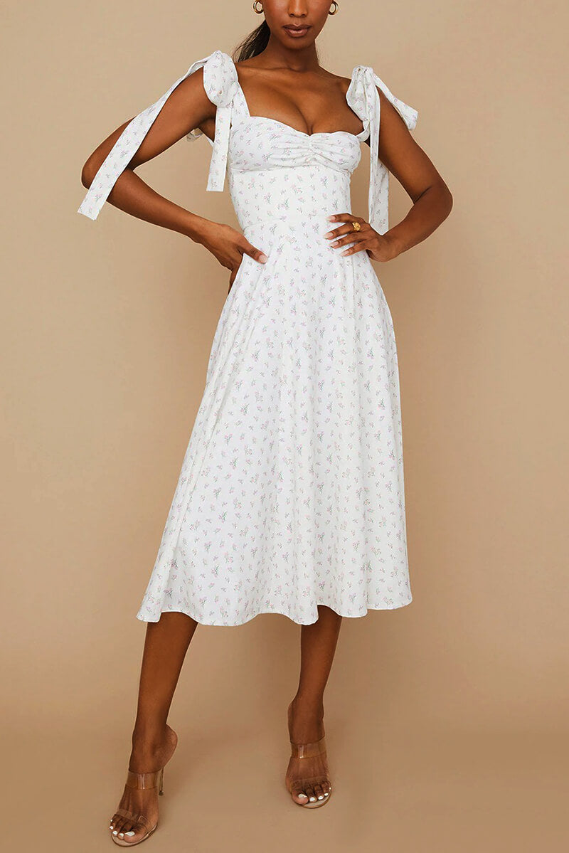 Levoire | Belle Robe Midi Avec Bretelles Et Fente
