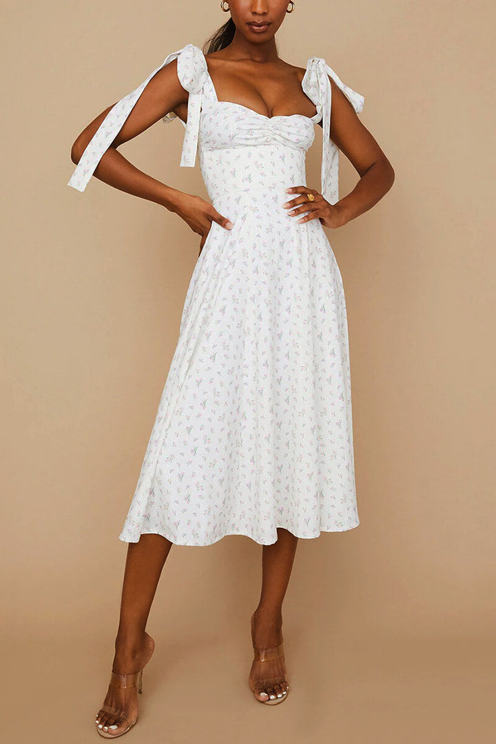 Levoire | Belle Robe Midi Avec Bretelles Et Fente