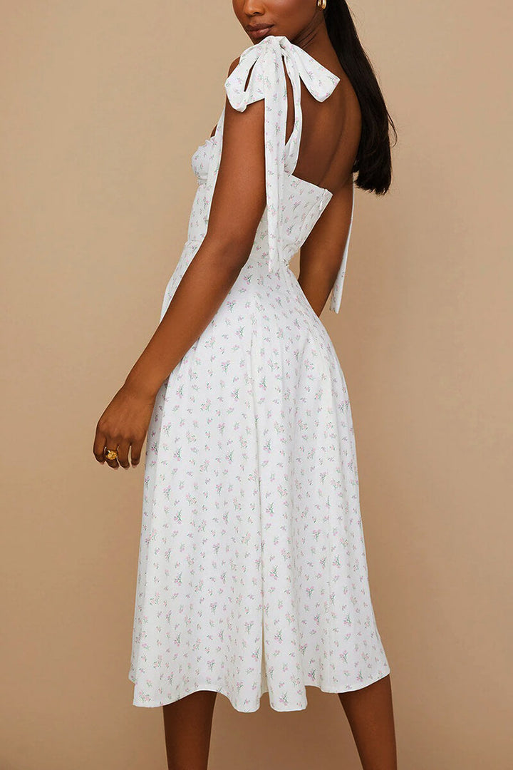 Levoire | Belle Robe Midi Avec Bretelles Et Fente