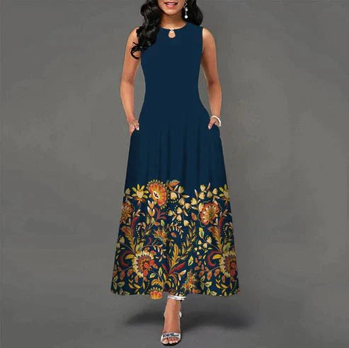 Levoire | Robe d'été élégante sans manches avec poches Zodiaque Bleu