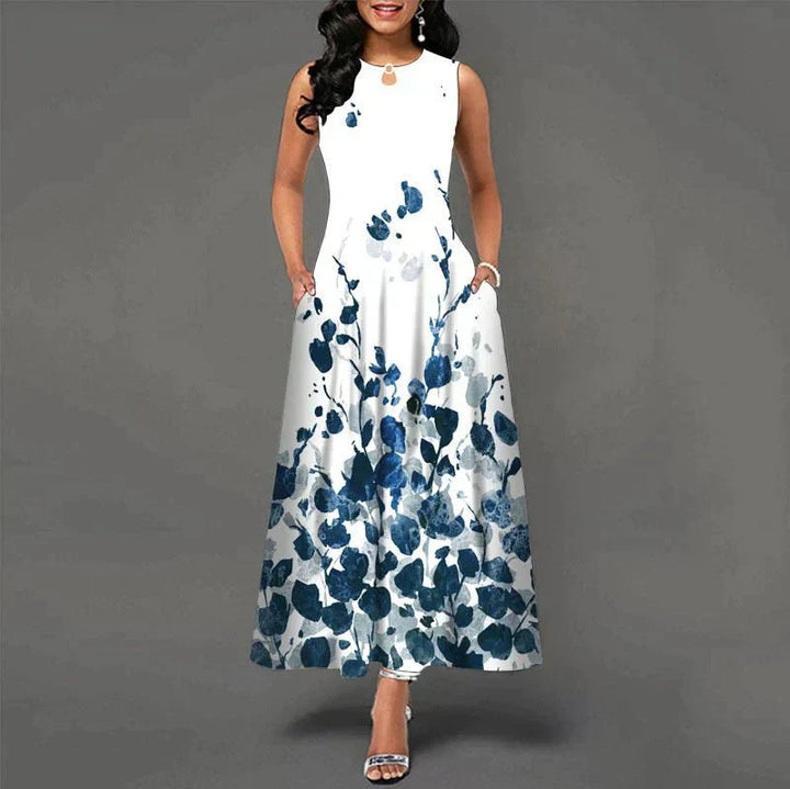 Levoire | Robe d'été élégante sans manches avec poches Blache Bleu