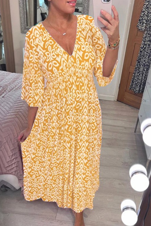Levoire | Robe Fleur Bohème Jaune