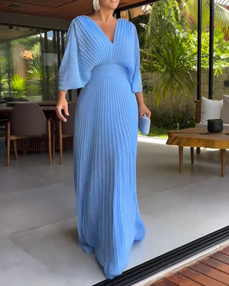 Levoire | Robe Avec Détails Plissés Et Une Taille Centrées Himmlischbleu