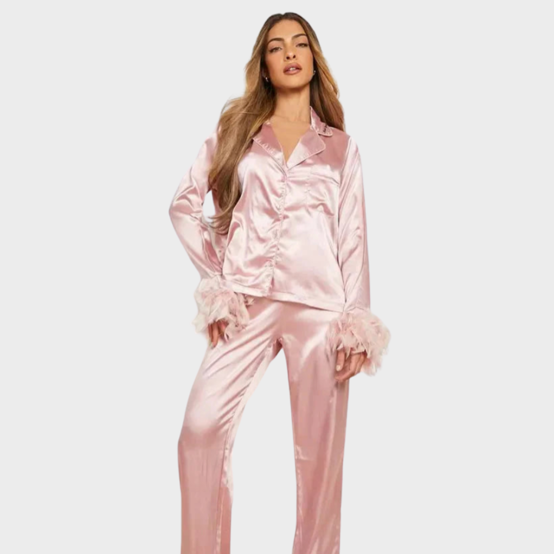 Levoire | Ensemble De Vêtements De Nuit En Satin Pour Femmes Rosa
