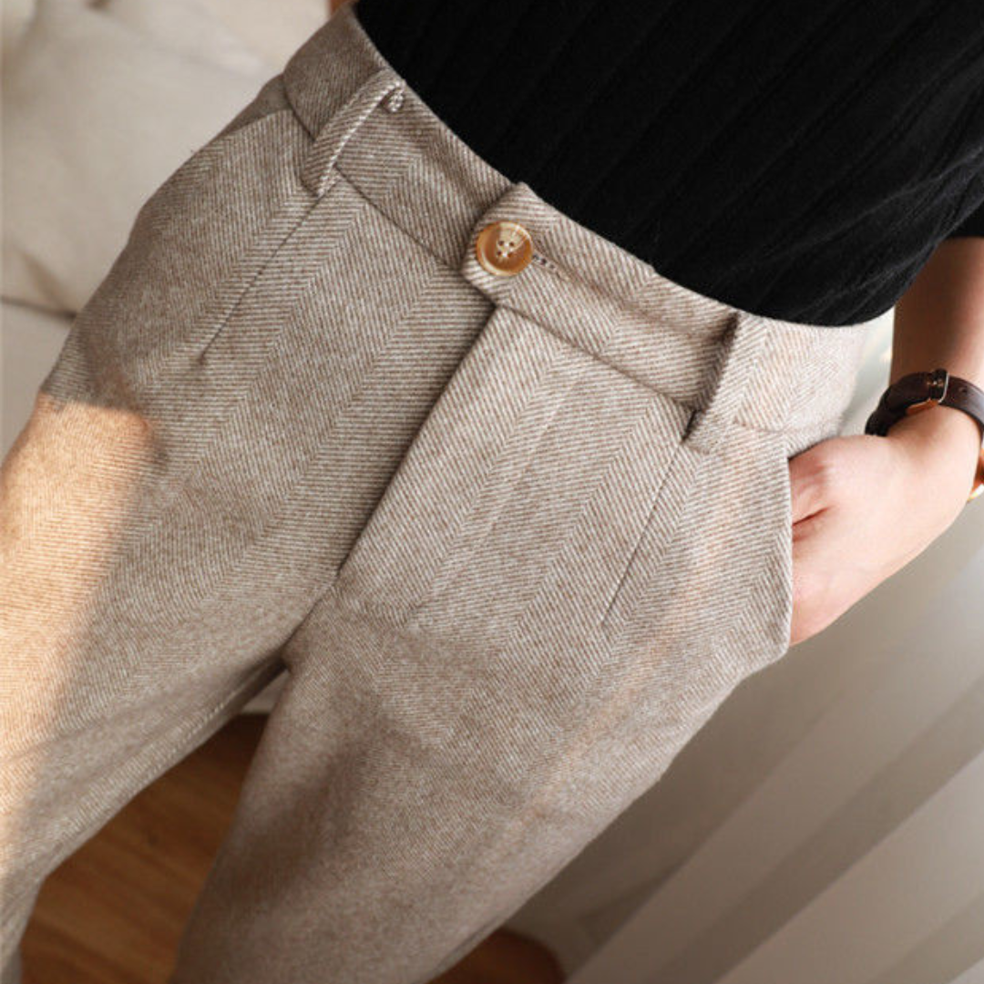 Levoire | Pantalon Femme En Coton Et Lin Beige